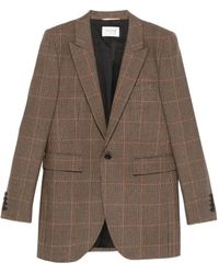 Saint Laurent - チェック シングルジャケット - Lyst