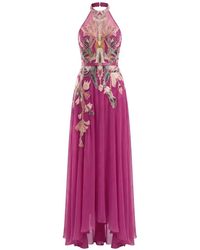 Saiid Kobeisy - Embroidered Halterneck Maxi Dress - Lyst