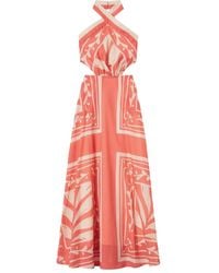 Twinset - Abito Lungo Con Scollo All'Americana - Lyst