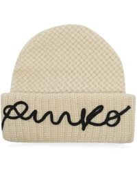Pinko - Bambu Embroidered-Logo Beanie Hat - Lyst