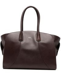 Emporio Armani - Logo-Plaque Leather Tote Bag - Lyst