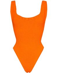 Hunza G - Square-Cut Crinkled Swimsuit - Lyst