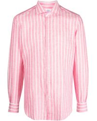 Mazzarelli - Striped Long-sleeve Linen Shirt - Lyst
