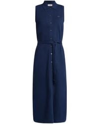 Lacoste - Logo-Patch Cotton Dress - Lyst