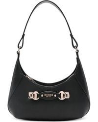 Guess - Schultertasche Mit Logo-Schild - Lyst