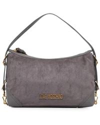 Love Moschino - Logo-Plaque Suede-Effect Shoulder Bag - Lyst
