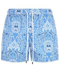 Fedeli - Graphic-Print Drawstring Swim Shorts - Lyst