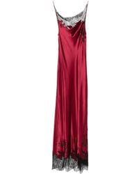 Carine Gilson - Lace-Trim Cowl-Neck Maxi Dress - Lyst
