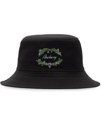 Burberry - Cappello Bucket Con Logo Ricamato - Lyst