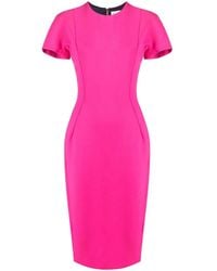 Victoria Beckham - Short-Sleeve Tailored Midi Dress - Lyst