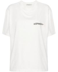 Alessandra Rich - T-Shirt Orné De Cristaux À Imprimé Graphique - Lyst