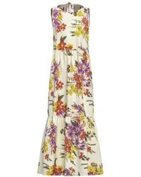 Marella - Floral-Print Tiered Midi Dress - Lyst
