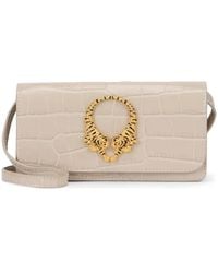 Roberto Cavalli - Croc-Effect Tiger-Plaque Shoulder Bag - Lyst