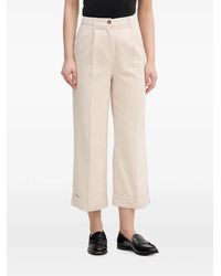 Benetton - Pleated Turn-Up Trousers - Lyst