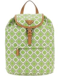 Prada - Geometric-Print Drawstring Backpack - Lyst