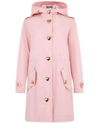 Moschino - Heart-Button Hooded Parka Coat - Lyst