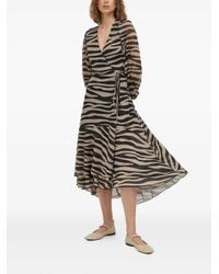 Bruuns Bazaar - Zebra-Print Wrap Midi Dress - Lyst