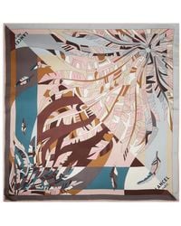 Lancel - Arabesque Duo-Pattern Silk Scarf - Lyst