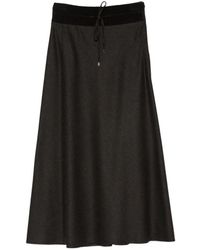 D.exterior - Ribbed-Knit Drawstring Skirt - Lyst
