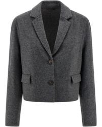Brunello Cucinelli - Single-Breasted Wool Blazer - Lyst