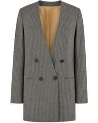Alberta Ferretti - Pinstripe Double-Breasted Blazer - Lyst