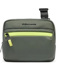 Piquadro - Water-Resistant Rubberised Shoulder Bag - Lyst
