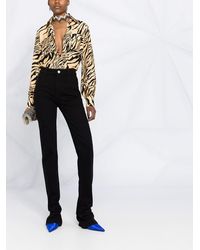 The Attico Elongated Flared Jeans - Black