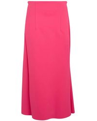 Philosophy Di Lorenzo Serafini - High-Waisted Flared Midi Skirt - Lyst