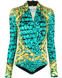 Versace - Body Con Stampa Baroccodile - Lyst