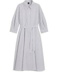 BOSS - Striped Cotton Shirt Dress - Lyst