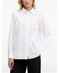 Karl Lagerfeld - Embroidered-Logo Long-Sleeve Shirt - Lyst