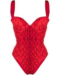 Noire Swimwear - Snakeskin Print Push-up Swimsuit - Lyst