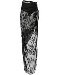 Patrizia Pepe - Asymmetric Lace Maxi Skirt - Lyst