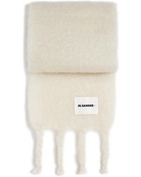 Jil Sander - Schal mit Logo-Patch - Lyst
