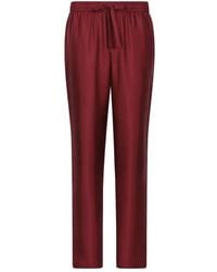 Dolce & Gabbana - Dg Essentials Logo-Embroidered Silk Trousers - Lyst