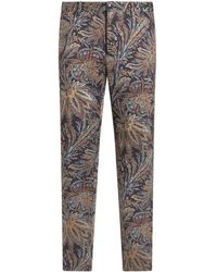 Etro - Botanical-pattern Jacquard Tailored Trousers - Lyst