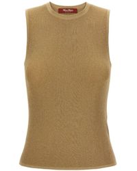 Max Mara - Top De Canalé Con Acabado Metalizado - Lyst