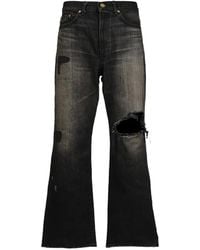 KAMIYA - Repaired Wide-Leg Jeans - Lyst
