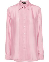 Tom Ford - Pleated-detailed Silk Shirt - Lyst