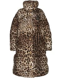 Dolce & Gabbana - Leopard-Print Oversize Padded Coat - Lyst