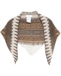 Roberto Collina - Jacquard-Knit Triangular Scarf - Lyst
