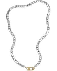 DIESEL - Dx1343 Logo-plaque Necklace - Lyst