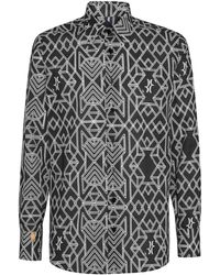 Billionaire - Geometric-print Linen Shirt - Lyst