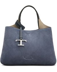Tod's - Suede Logo-Appliqué Tote Bag - Lyst