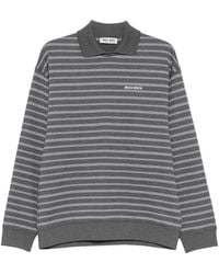 Miu Miu - Horizontal-Stripe Polo-Collar Sweater - Lyst
