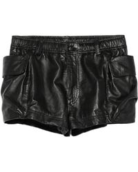 R13 Fringe Leather Short in Black | Lyst