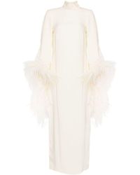 ‎Taller Marmo - Feather sleeve midi-dress - Lyst