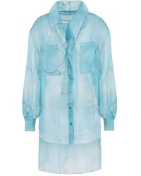 Giorgio Armani - Floral-Print Silk Shirt - Lyst