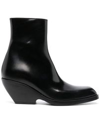 Khaite - Morgan Leather Ankle Boots - Lyst