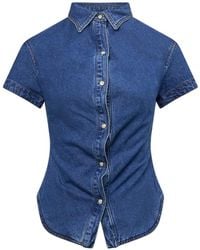 Pushbutton - Short-Sleeve Denim Shirt - Lyst